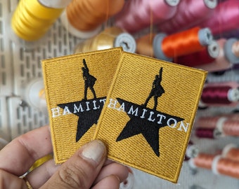 Parche bordado musical " Hamilton".  para coser o planchar.