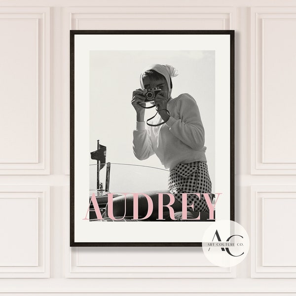 Audrey Hepburn Poster, Retro Hollywood Wall Art, Old Hollywood Decor, INSTANT DOWNLOAD