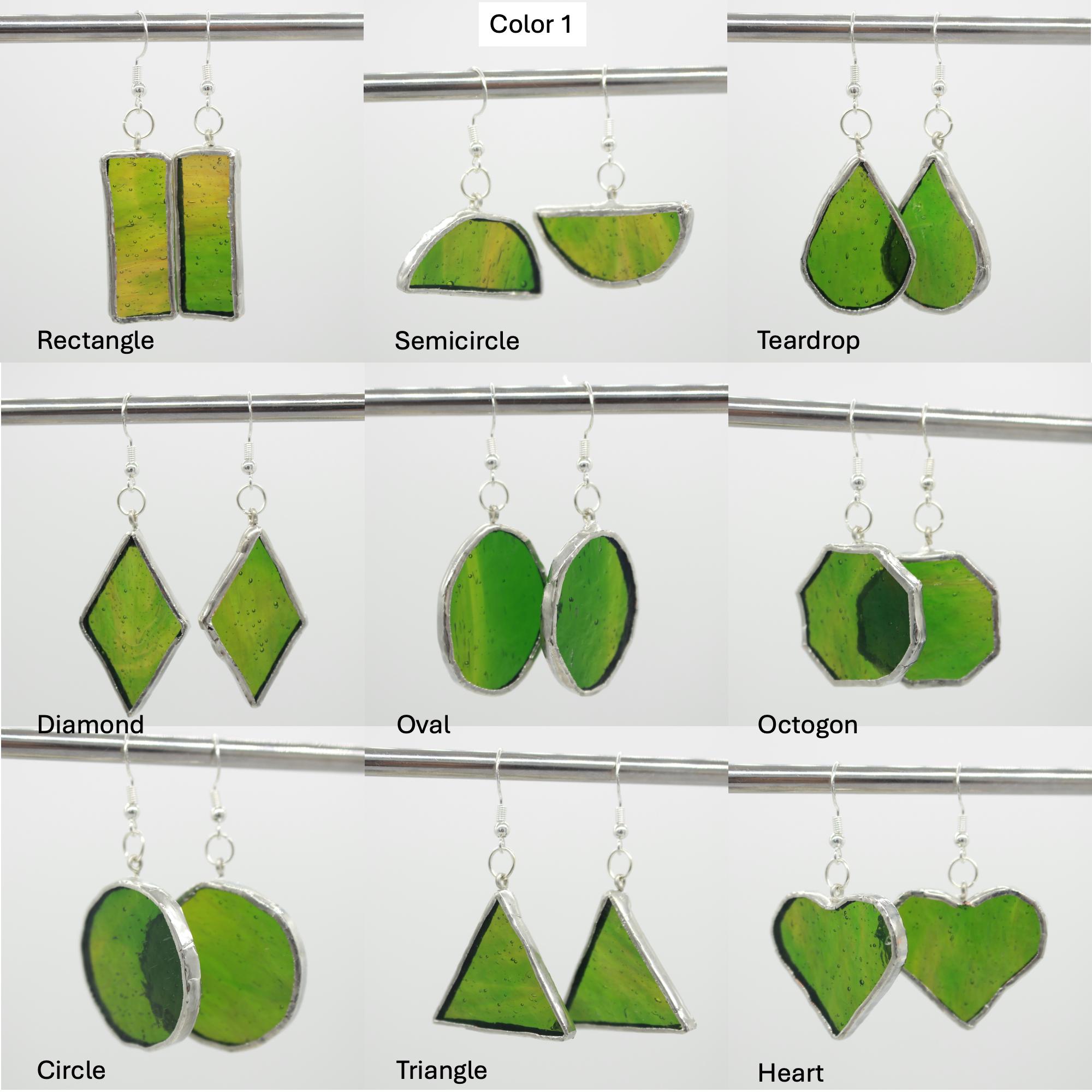 Dichroic Stained Glass Earrings: Geometric Handmade Jewelry - Etsy