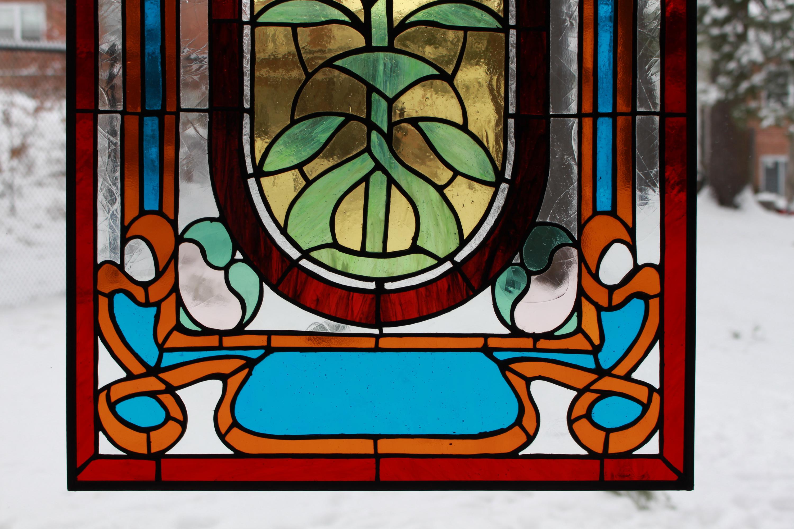 Stranger Things Stained Glass Rose Window | Art Nouveau Suncatcher