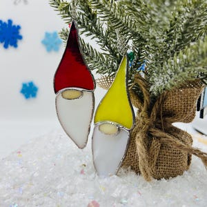 Stained Glass Gnome Ornament – Christmas Tree Decoration