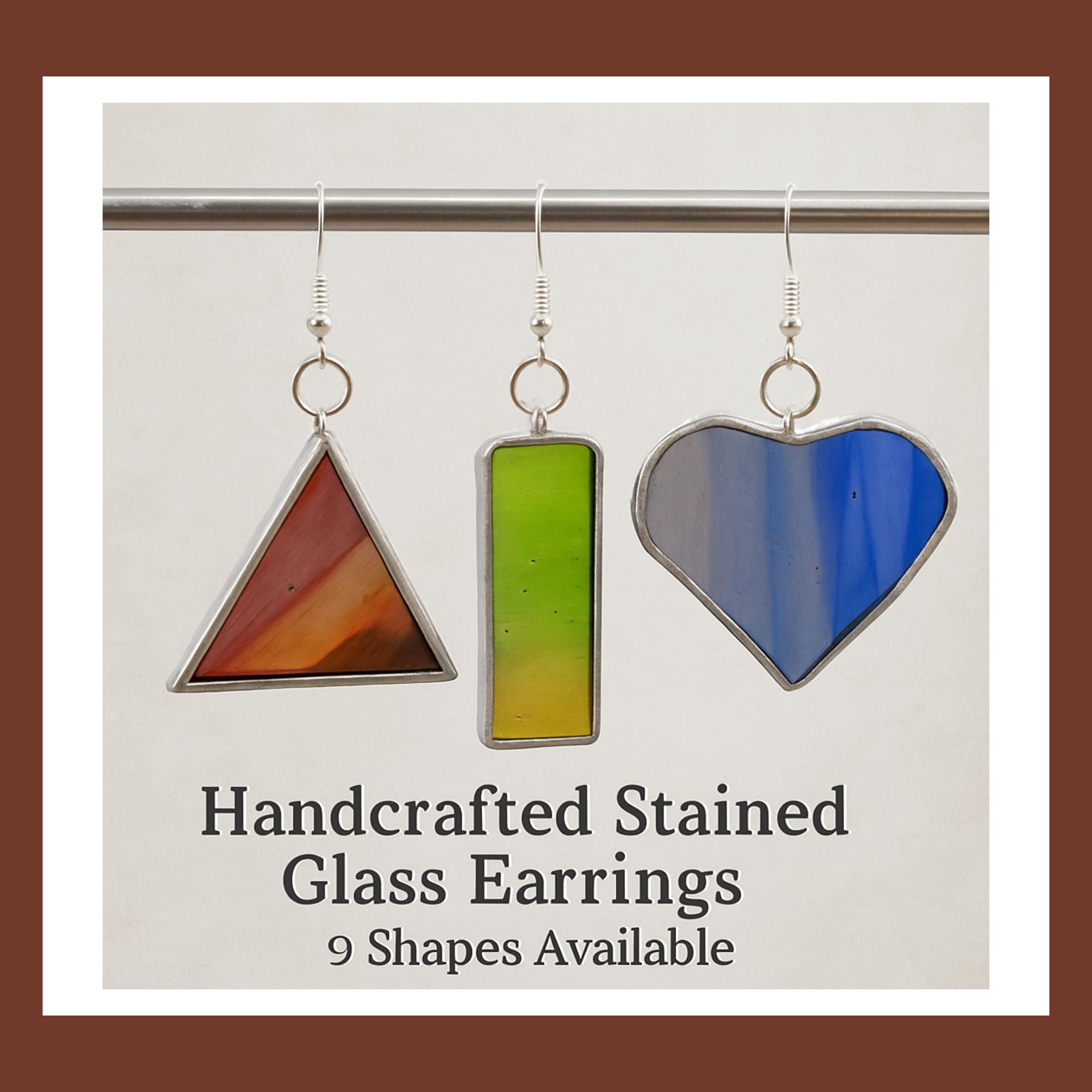 アクセサリー Organic motif Glass Earrings Dichroic Stained Glass Earrings: Geometric Handmade Jewelry - Etsy