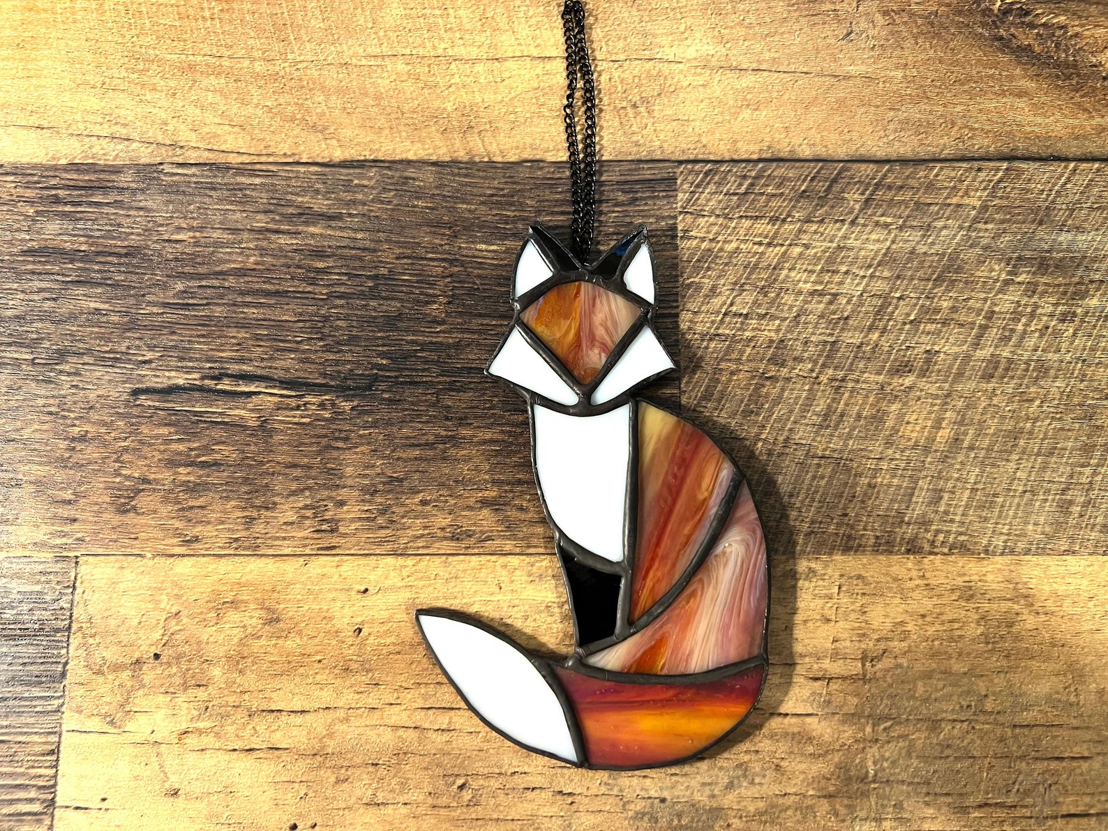 Stained Glass Fox Suncatcher – Woodland Window Decor