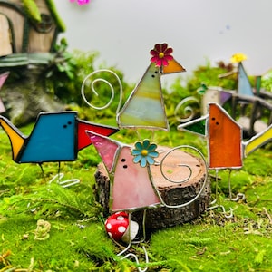 Handmade silly bird suncatchers, perfect for any occasion!