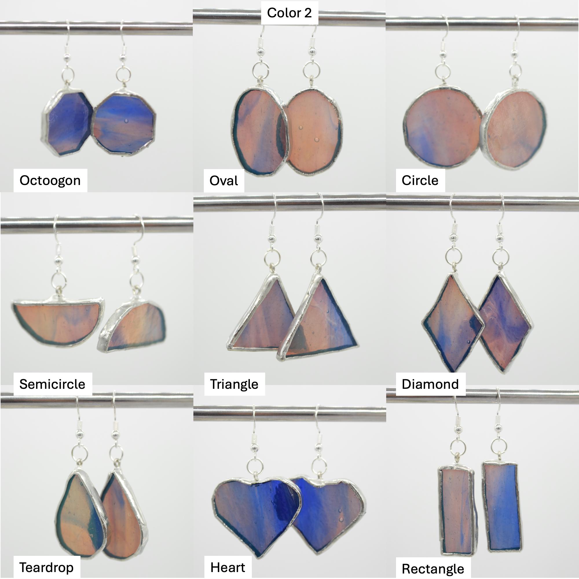Dichroic Stained Glass Earrings: Geometric Handmade Jewelry - Etsy
