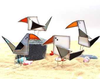 Silly Stained Glass Seagull Suncatcher – Coastal Decoration