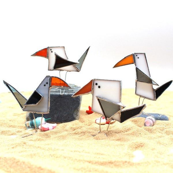Atrapasueños de gaviota con vitrales divertidos – Decoración costera