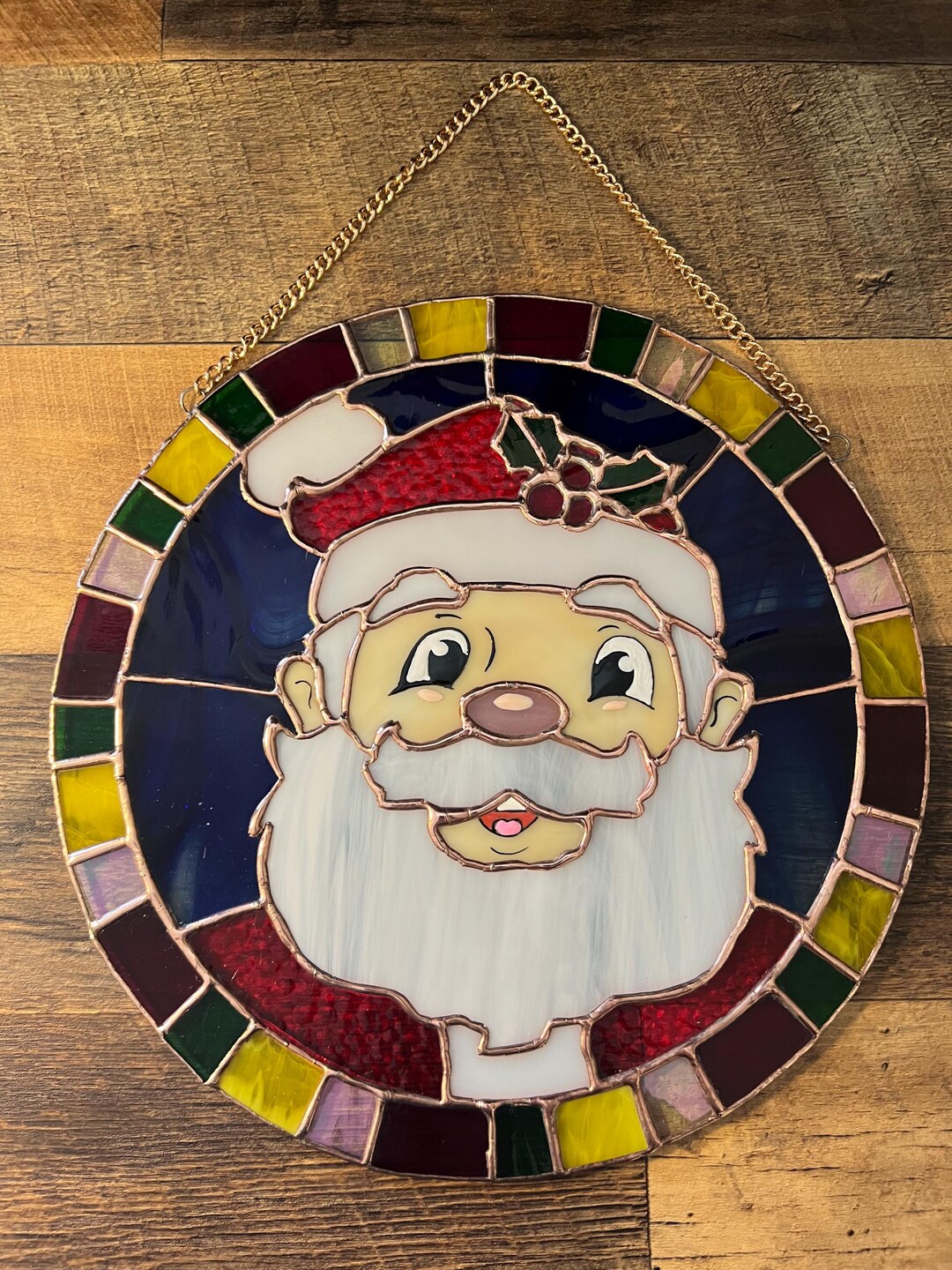 Stained Glass Santa Claus Window Panel – Christmas Decoration - Etsy