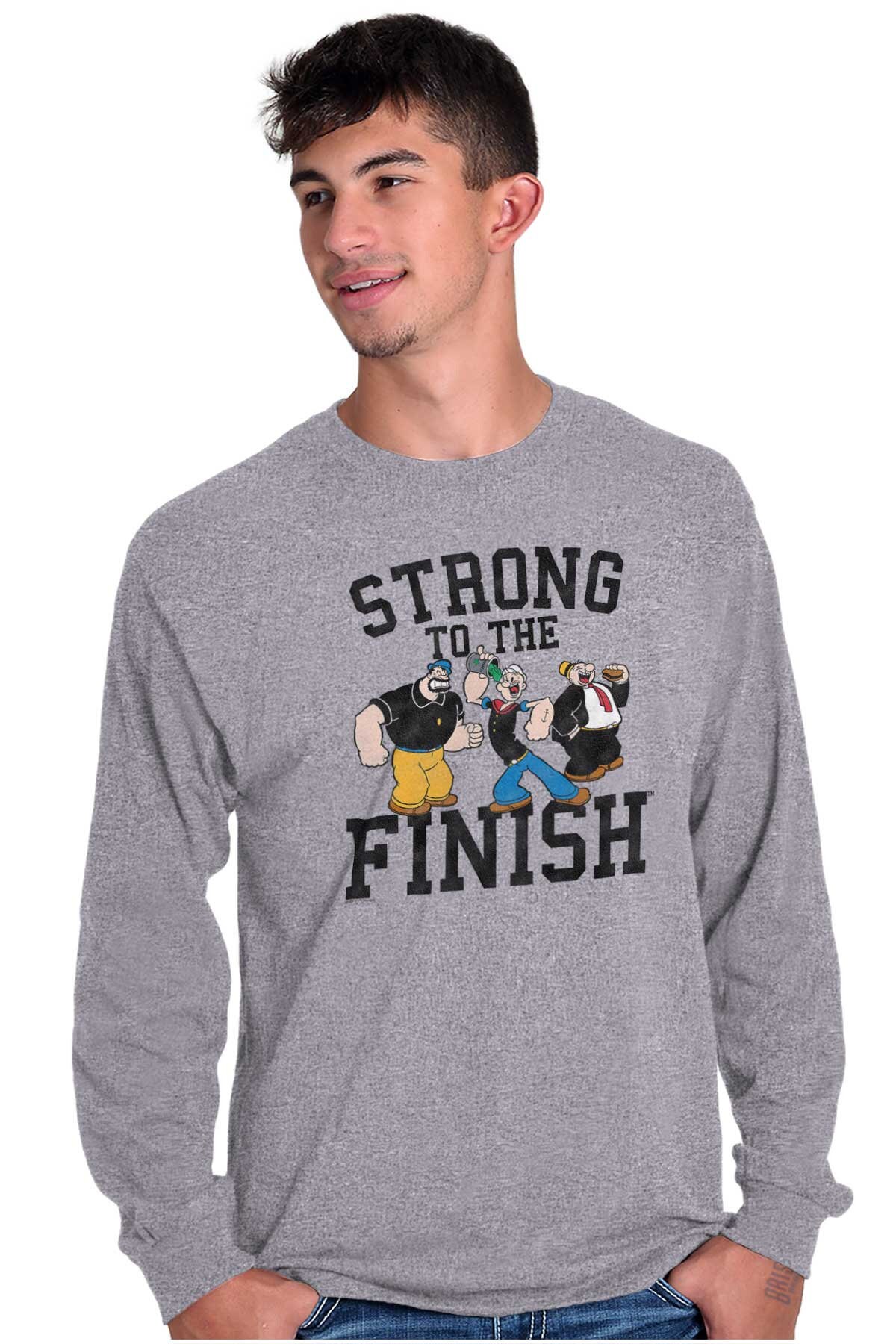 Popeye Cartoon Squad Friends Gym Workout Long Sleeve Tshirt Etsy