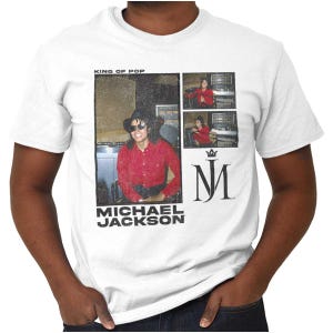 Michael Jackson King of Pop Vintage Studio Womens or Mens Crewneck T Shirt Tee