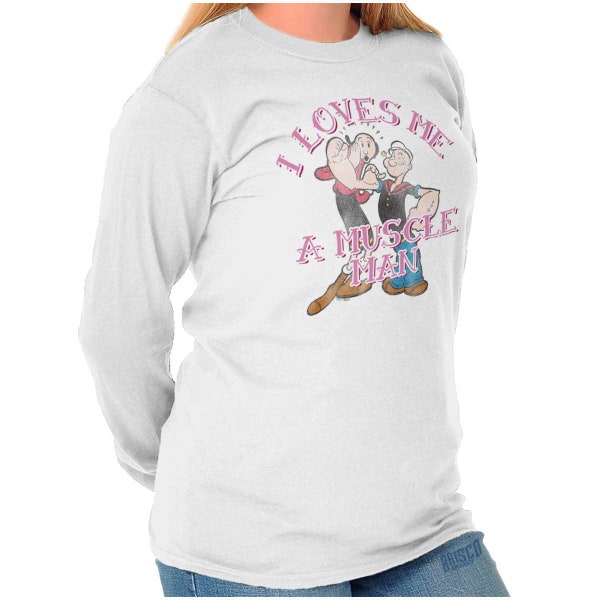 Cute Popeye Olive Oyl Gift Wife Girlfriend Long Sleeve T Shirts Tees For Men
