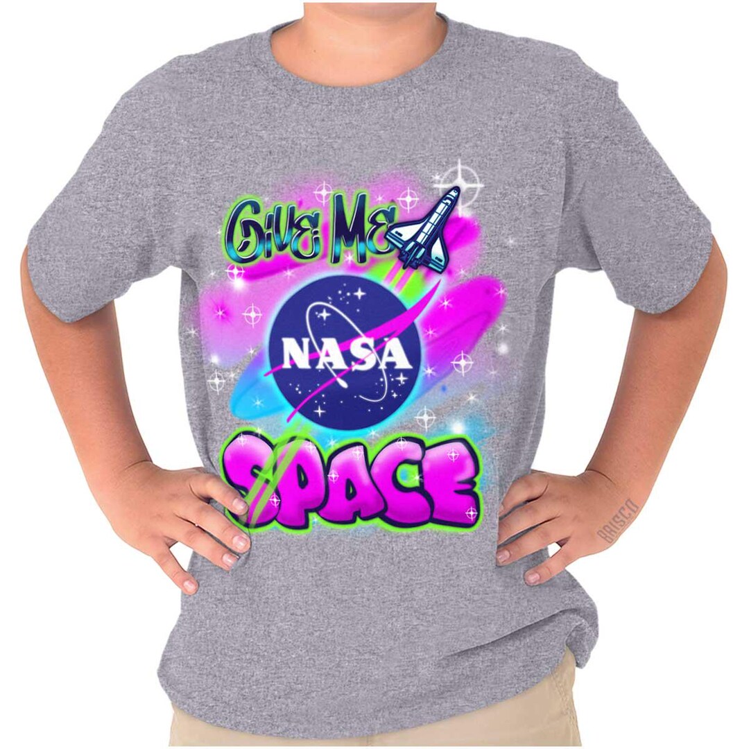 Airbrushed NASA Give Me Space Rocket Youth Crewneck T Shirts Boy or ...