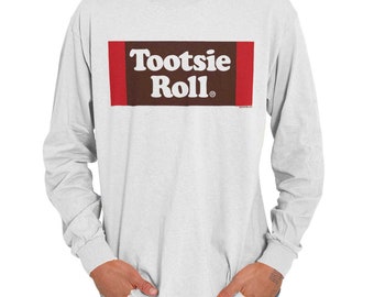 Retro Classic Original Candy Tootsie Roll Long Sleeve Tshirt for Men or Women