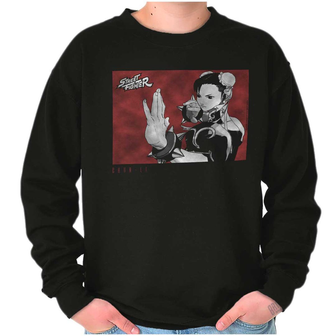 Vintage Street Fighter Video Game Chun Li Womens or Mens Crewneck ...