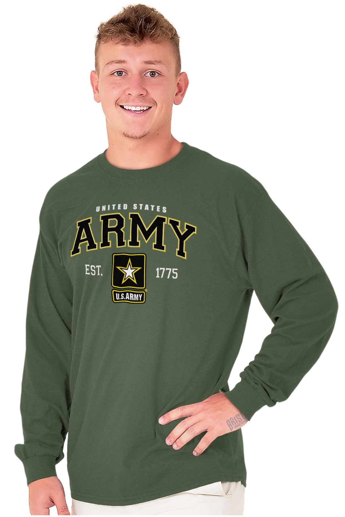 US Armed Forces Army Logo Military Veteran Long Sleeve Tshirt for Men ...