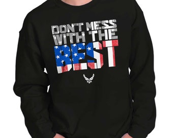 US Air Force USAF Patriotic American Flag Womens or Mens Crewneck Sweatshirt