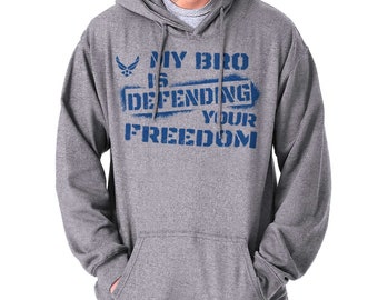My Brother US Air Force Pilot Military Gift Hoodie Hooded Sweatshirt Men Women