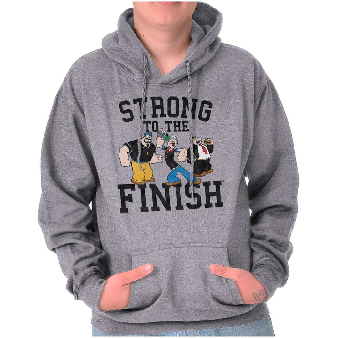 Popeye Cartoon Squad Friends Gym Workout Hoodie Hooded Etsy
