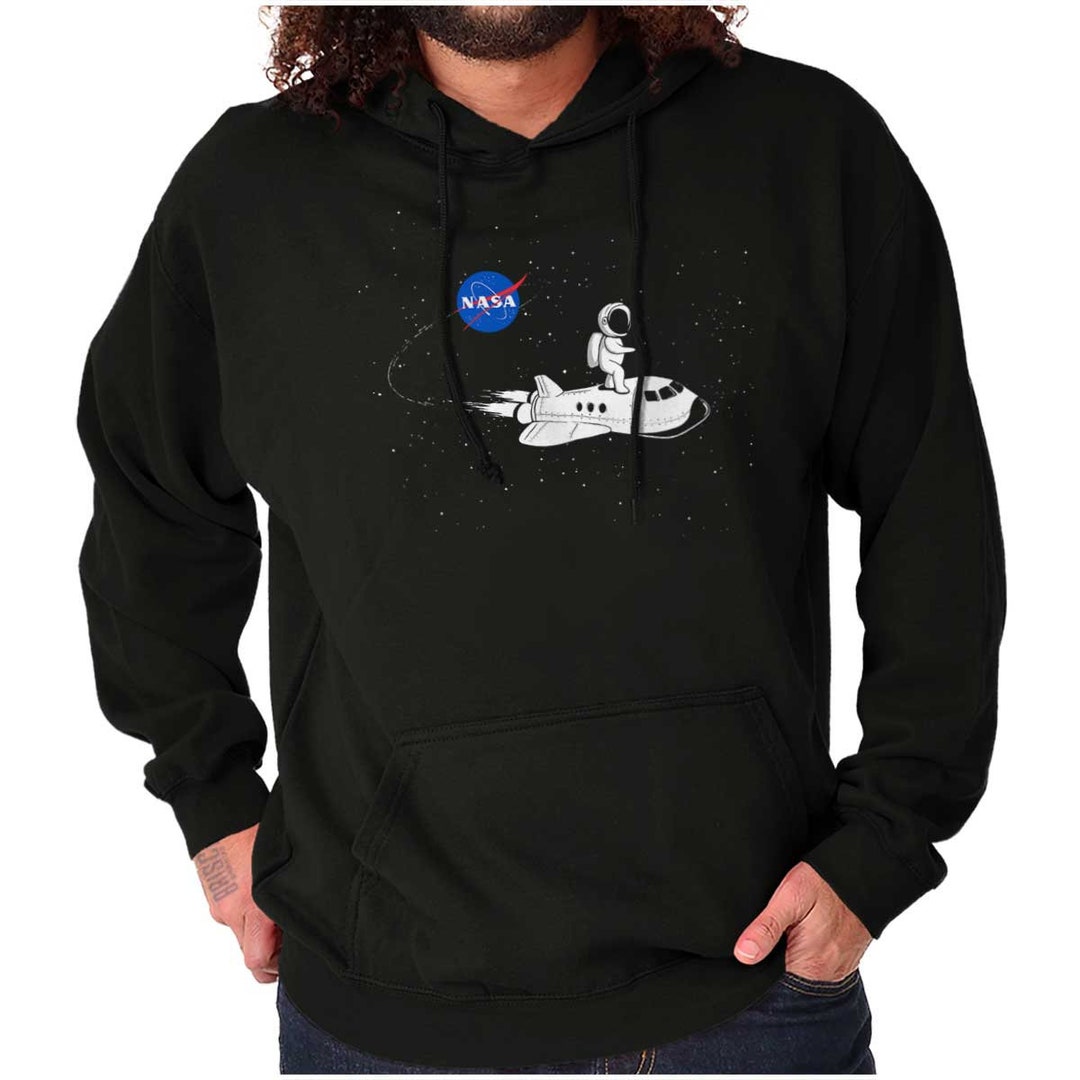 NASA Logo Astronaut in Space Shuttle Surfing Hoodie Hooded Sweatshirt ...