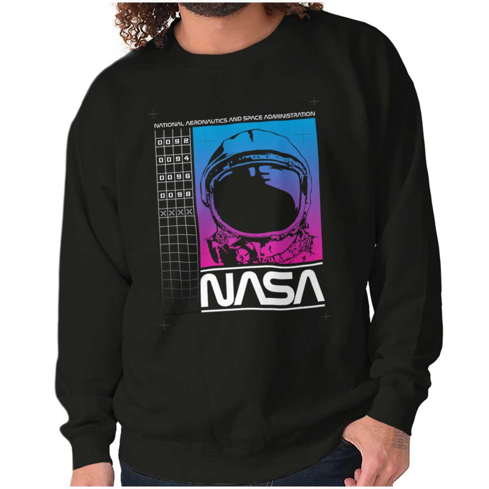 Vaporwave NASA Worm Logo Astronaut Womens or Mens Crewneck Sweatshirt ...