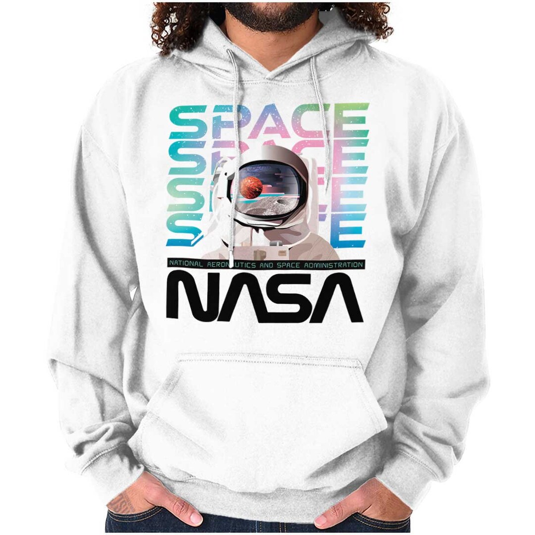 NASA Cute Retro Worm Logo Astronaut Space Hoodie Hooded Sweatshirt Men ...