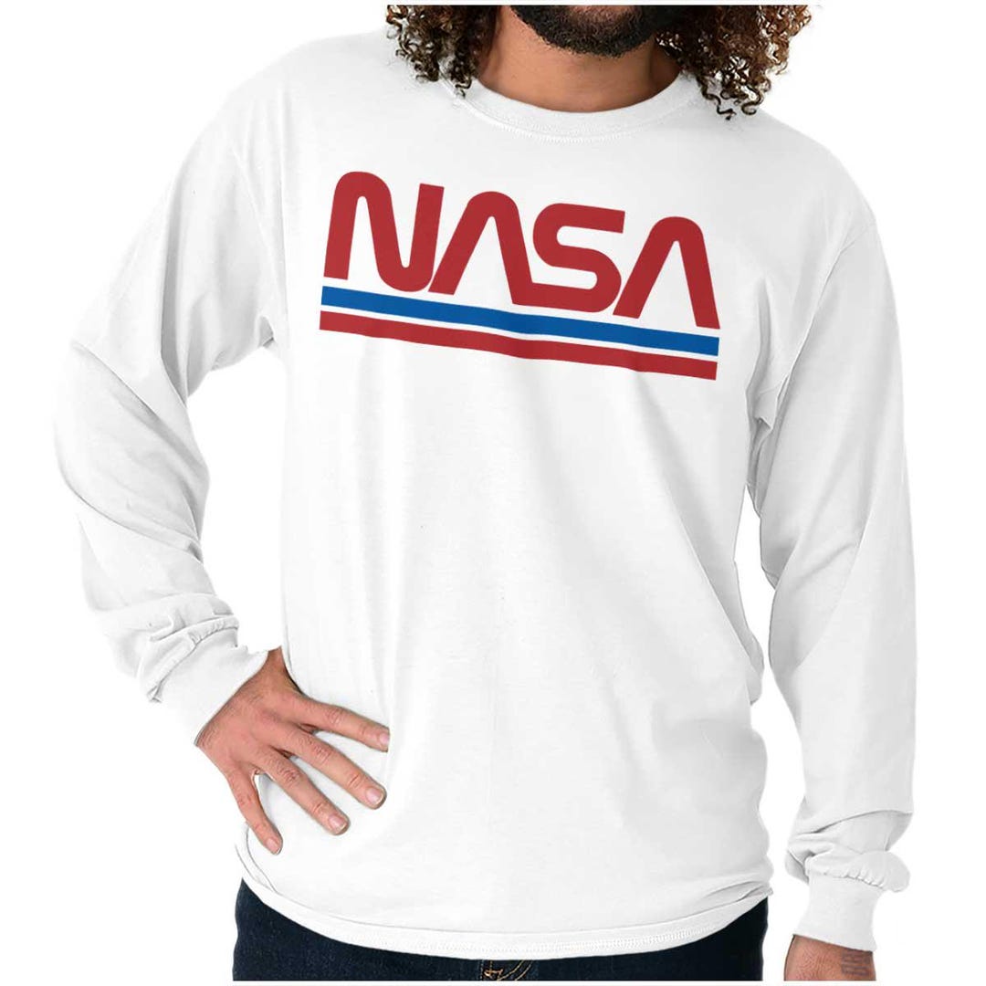 Retro Classic Space NASA Worm Logo Long Sleeve Tshirt for Men or Women ...