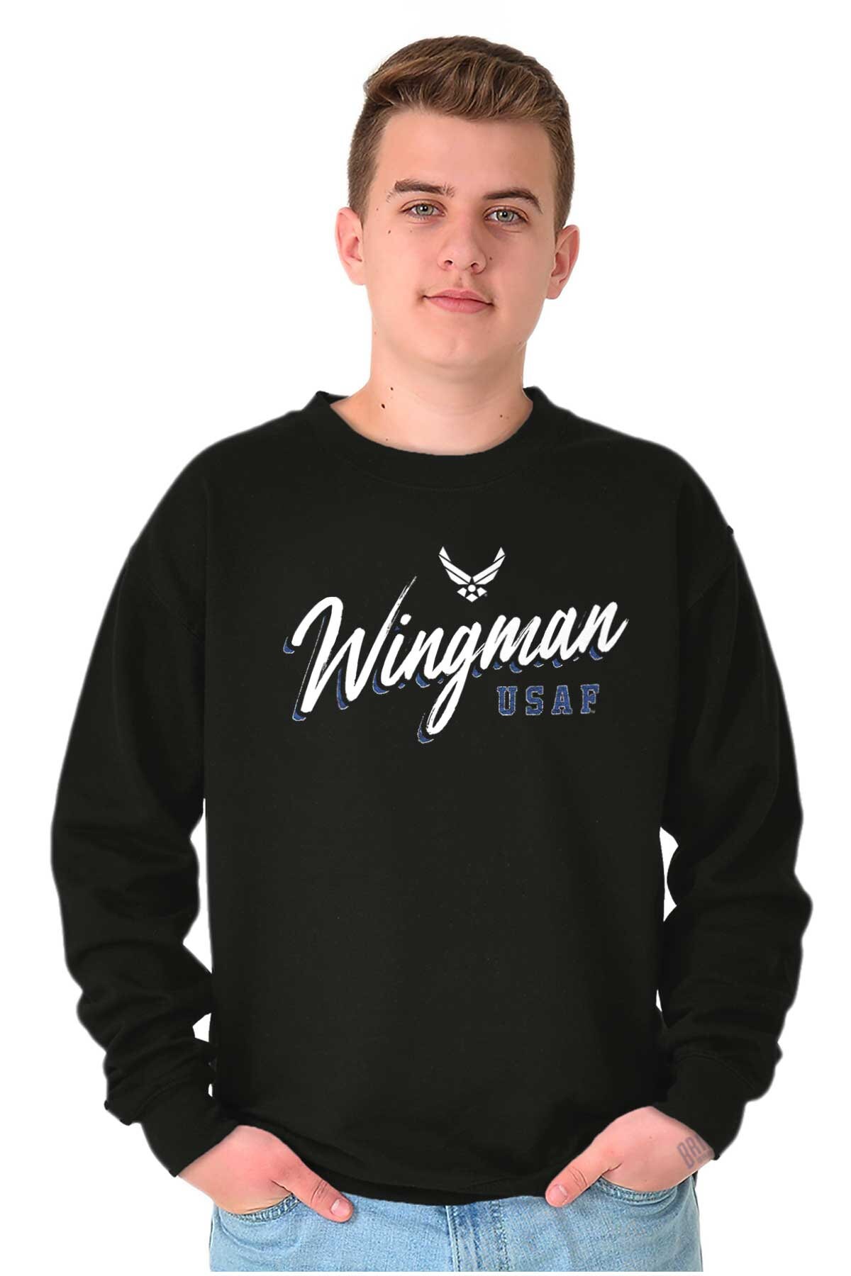 US Air Force Wingman USAF Military Pilot Mens Crewneck Sweatshirt ...