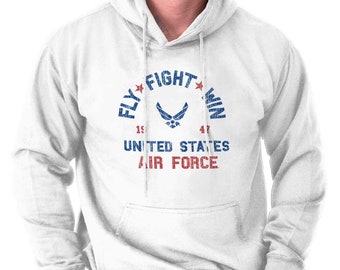 Fly Fight Win United States Air Force USAF Hoodie Hooded Sweatshirt Men Women