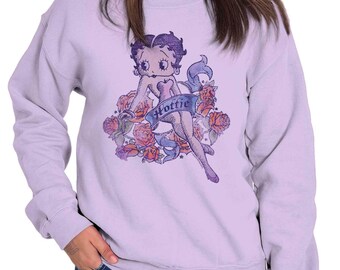 Betty Boop Hottie Vintage Tattoo Cartoon Womens Crewneck Sweatshirt Pullover