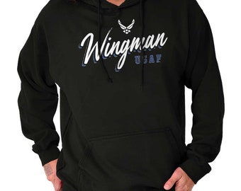 US Air Force Wingman USAF Military Pilot Mens Hooded Sweatshirts Hoodie Tops
