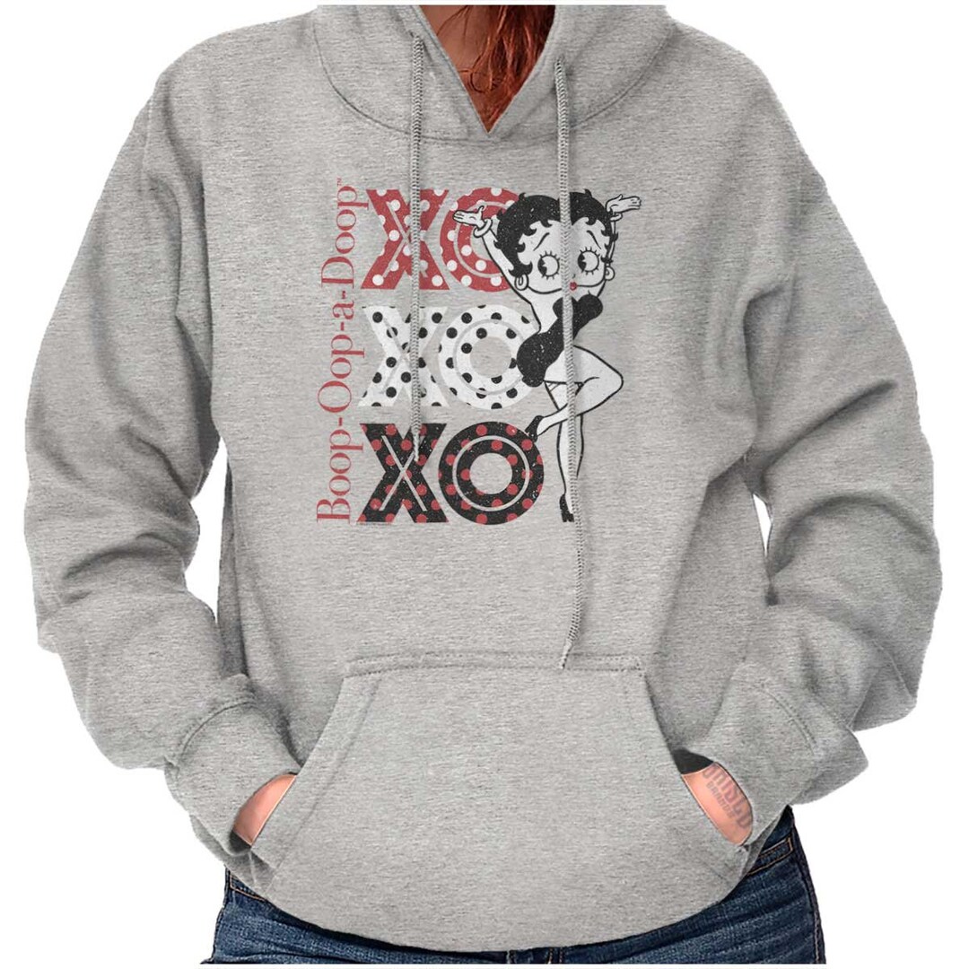 Vintage Xo Betty Boop Oop Doop Cartoon Gift Womens Hooded Sweatshirts ...