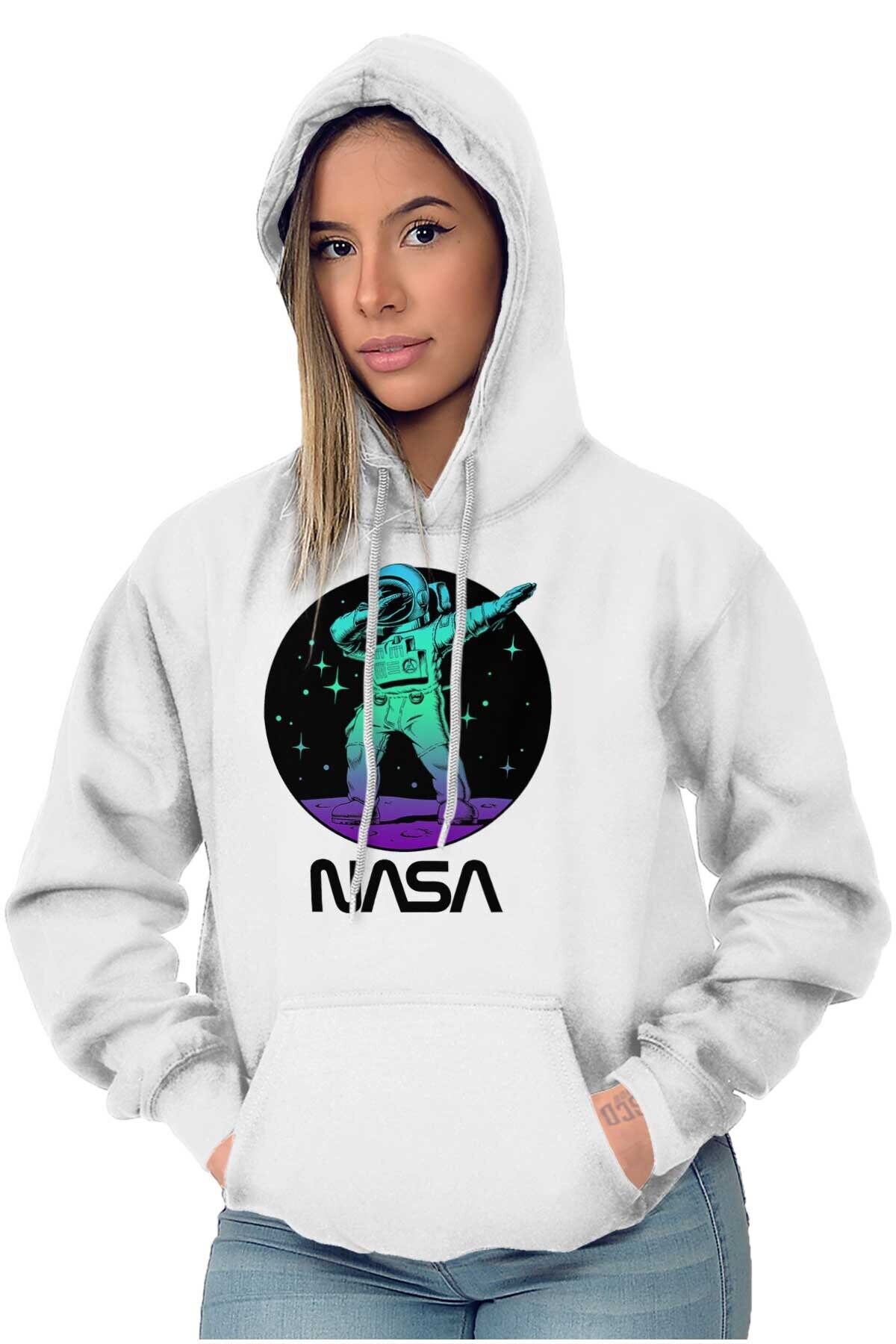 NASA Logo Spaceman Astronaut Dabbing on Moon Hoodie Hooded Sweatshirt ...