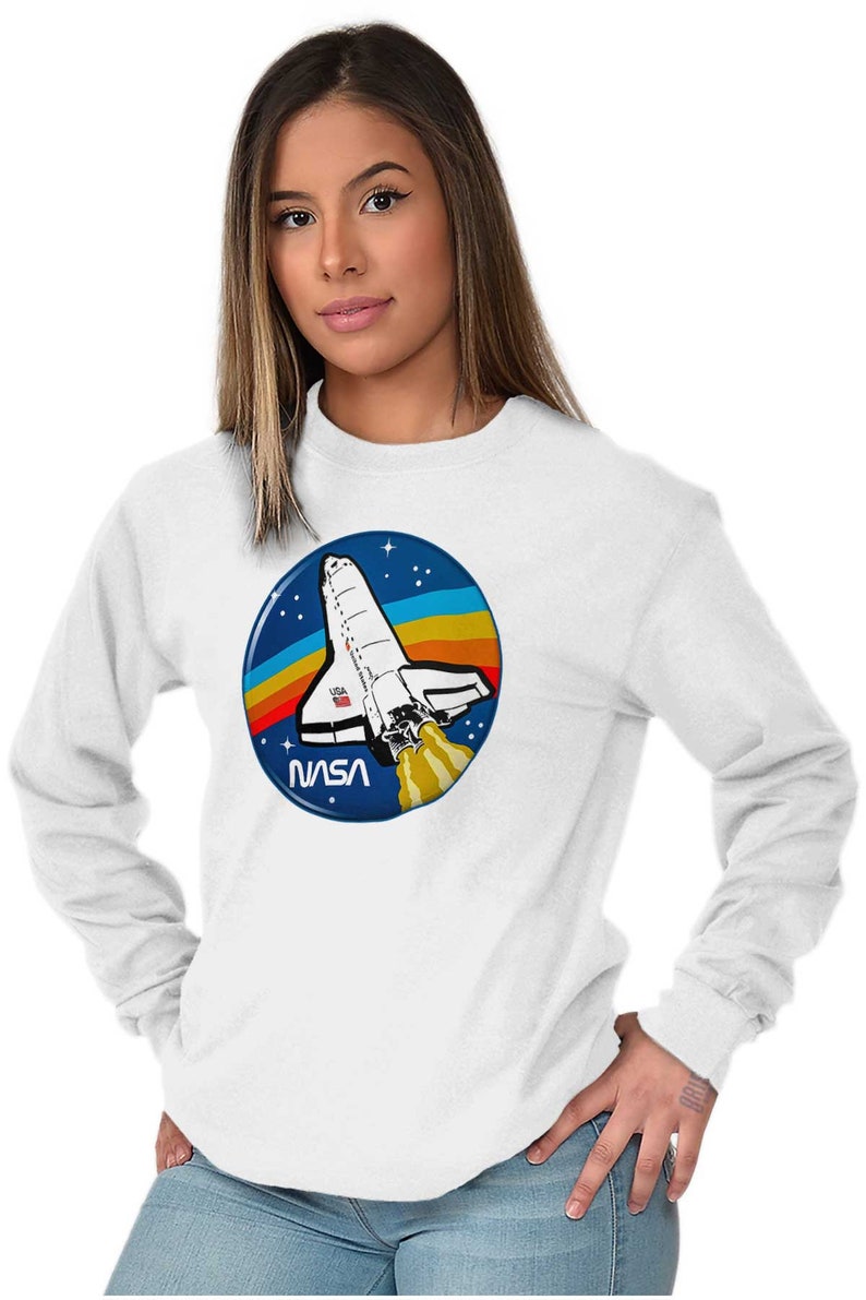 NASA Retro Logo Space Shuttle Rocket Vintage Long Sleeve - Etsy