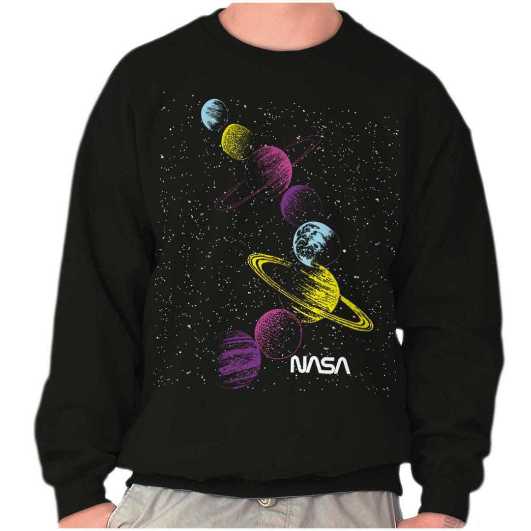 Retro NASA Space Milky Way Planets Womens or Mens Crewneck Sweatshirt ...