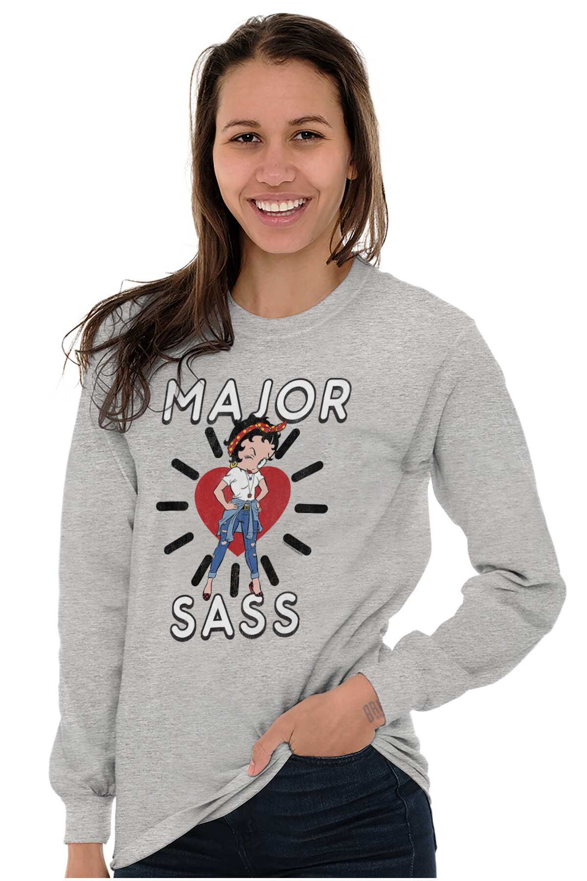 Betty Boop Riveter Vintage Betty Boop the Riveter Retro Sassy Long Sleeve T Shirt Tees for ...