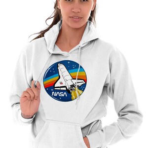 NASA Retro Logo Space Shuttle Rocket Vintage Hoodie Hooded Sweatshirt ...