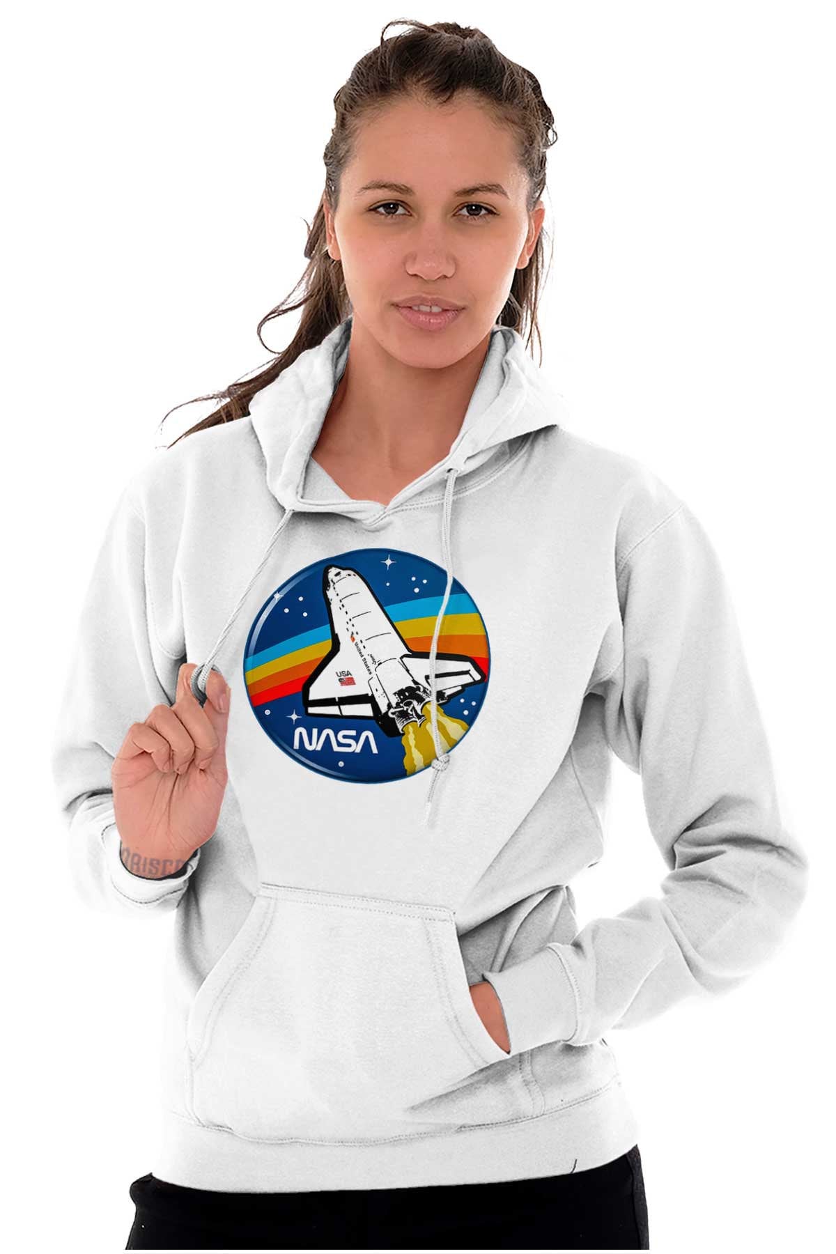 NASA Retro Logo Space Shuttle Rocket Vintage Hoodie Hooded Sweatshirt ...