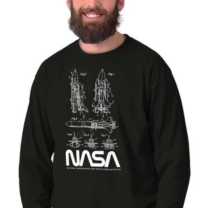 NASA Space Shuttle Rocket Science Astronaut Long Sleeve Tshirt for Men ...