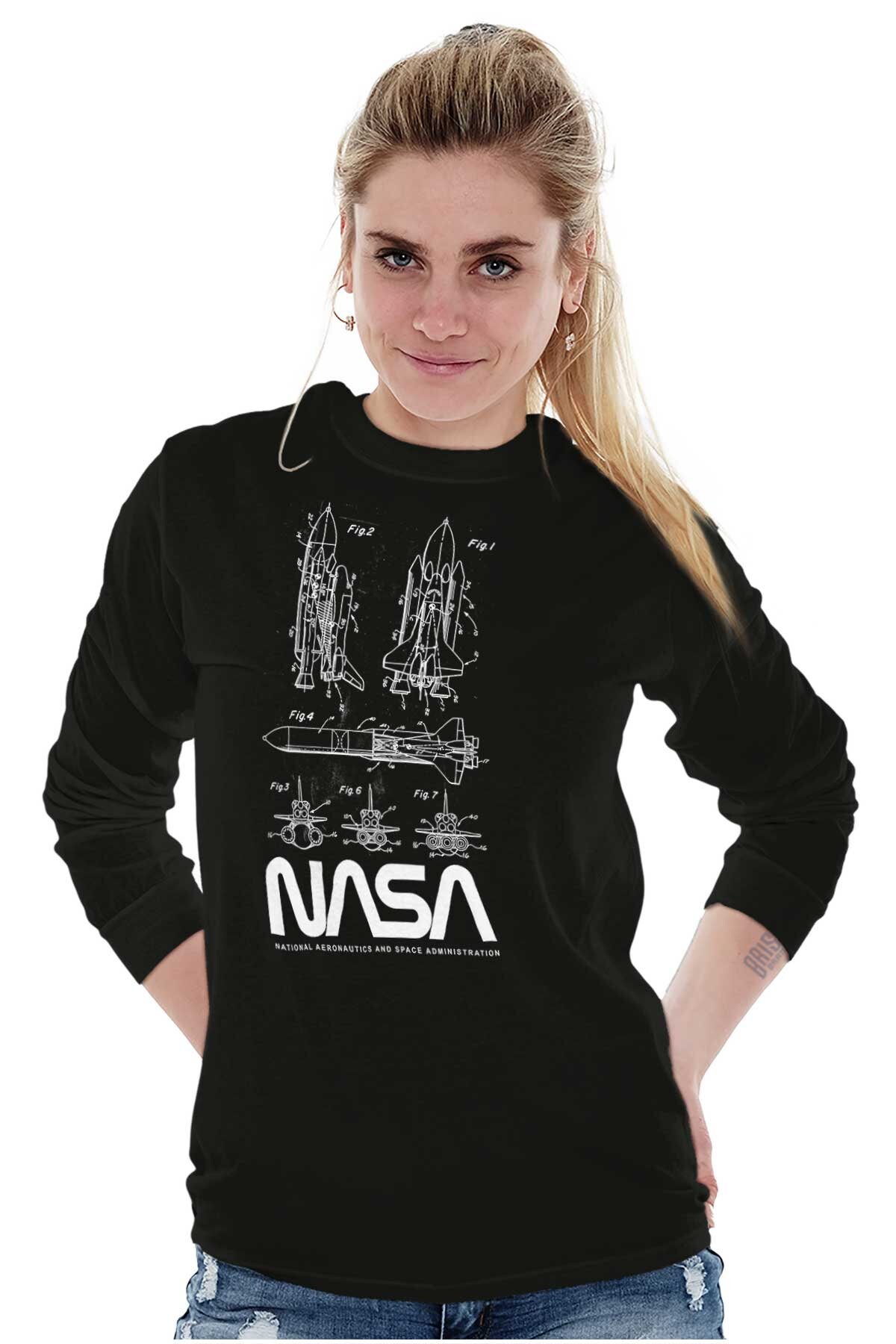 NASA Space Shuttle Rocket Science Astronaut Long Sleeve Tshirt for Men ...