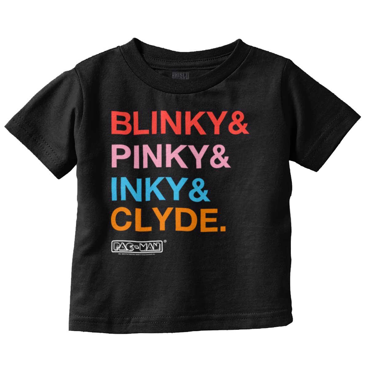 PACMAN Ghosts Blinky Pinky Inky Clyde Toddler Boy Girl Youth T Shirt Tee