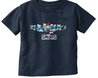 the Smurfs 80s Cartoon Characters Papa Hefty Toddler Boy Girl Youth T Shirt Tee