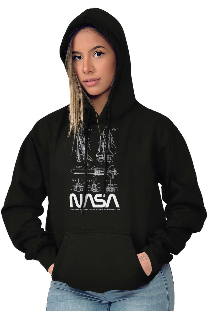 NASA Space Shuttle Rocket Science Astronaut Hoodie Hooded Sweatshirt ...