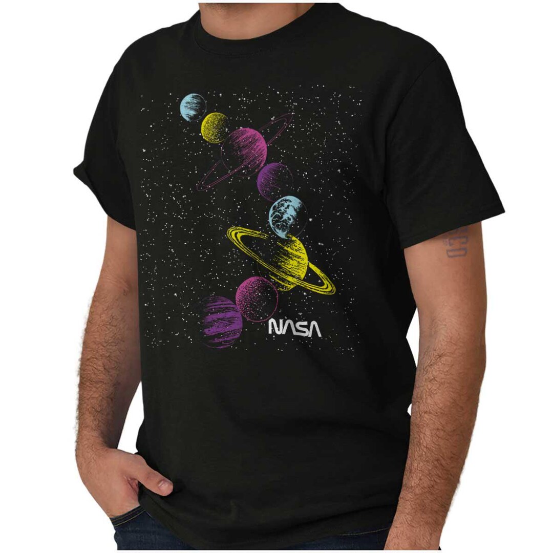 Retro NASA Space Milky Way Planets Womens or Mens Crewneck T Shirt Tee ...