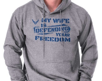 My Wife US Air Force Pilot Military Gift Mens Hooded Sweatshirts Hoodie Tops