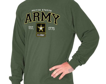 US Armed Forces Army Logo Military Veteran Long Sleeve Tshirt for Men or Women