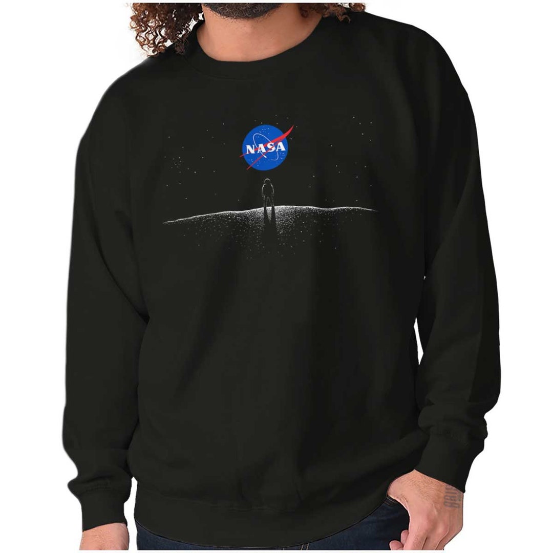 NASA Spaceman Astronaut Walk on Moon Landing Womens or Mens Crewneck ...