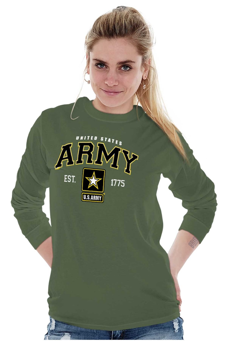 US Armed Forces Army Logo Military Veteran Long Sleeve Tshirt for Men