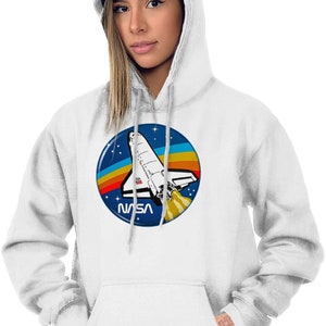 NASA Retro Logo Space Shuttle Rocket Vintage Hoodie Hooded Sweatshirt ...