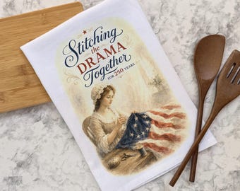 Paño de cocina Betsy Ross Americana Patriótico Casa de campo Decoración de cocina Aniversario colonial