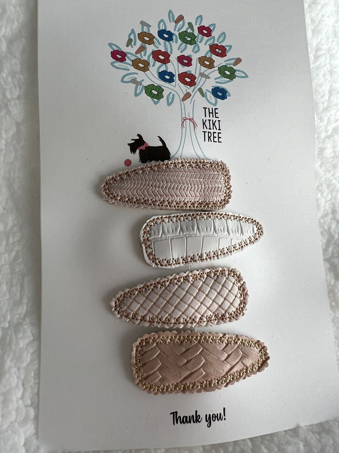 Beige Neutral Color Hair Clip Snaps Faux Leather Hair Clips Etsy